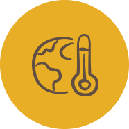 Pictogramme représentant la terre et un thermomètre