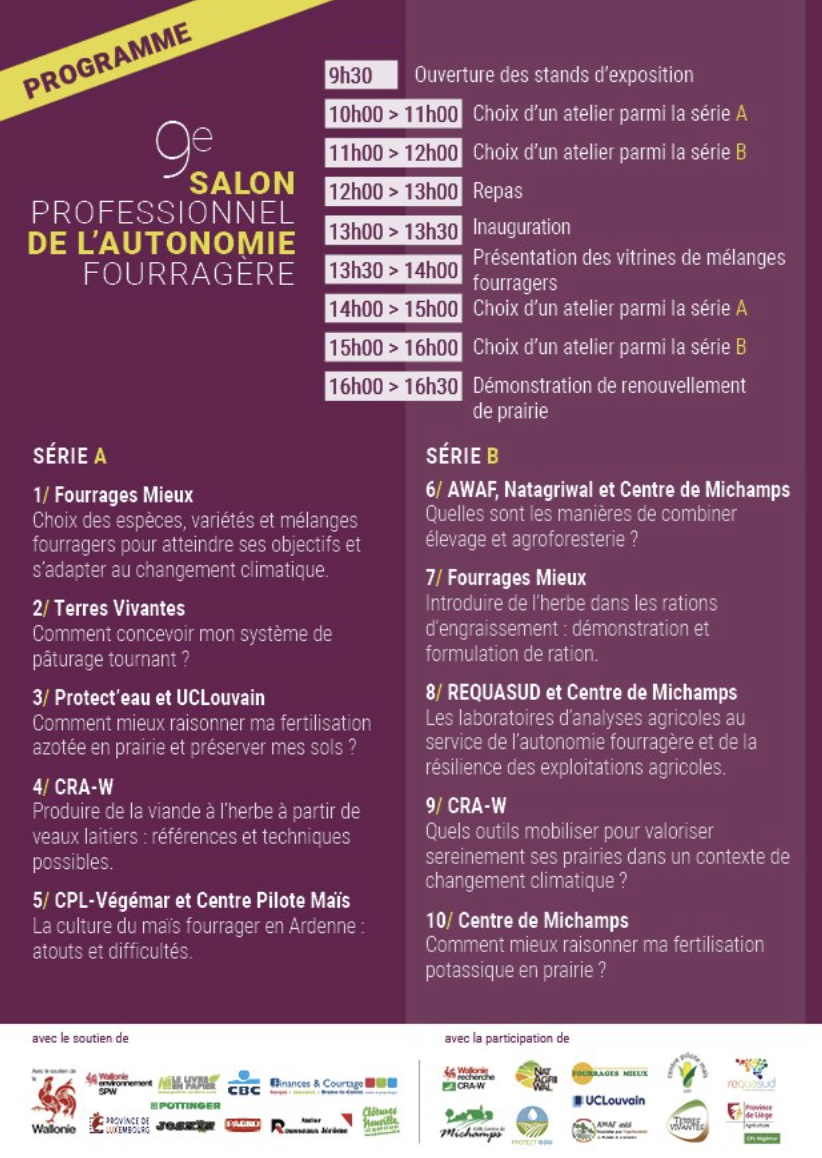 le programme du 9ème salon de l'autonomie fourragère