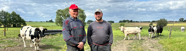 Raymond et Julien Vanhove, polyculteurs-éleveurs à Enghien